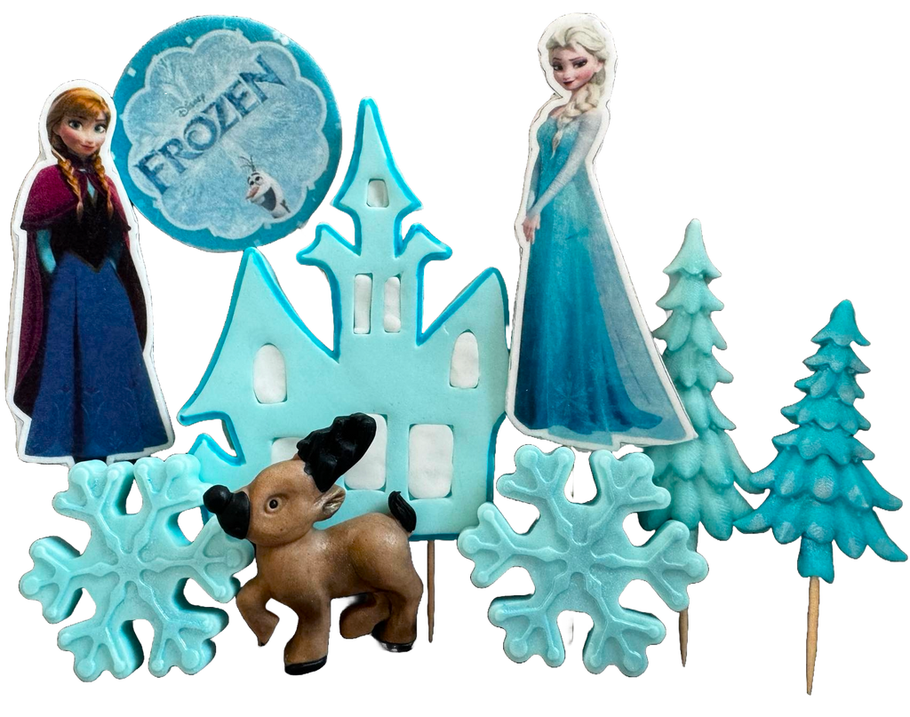 Set 9 decoratiuni comestibile din zahar, Frozen