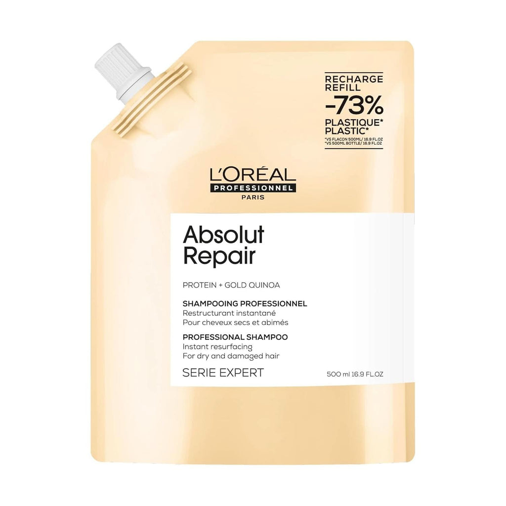 L'Oréal Professionnel Reparierendes Haarshampoo Für Strapaziertes Und Trockenes Haar, Mit Quinoa, Serie Expert, Absolut Repair Shampoo Zum Nachfüllen, Refill, 500Ml