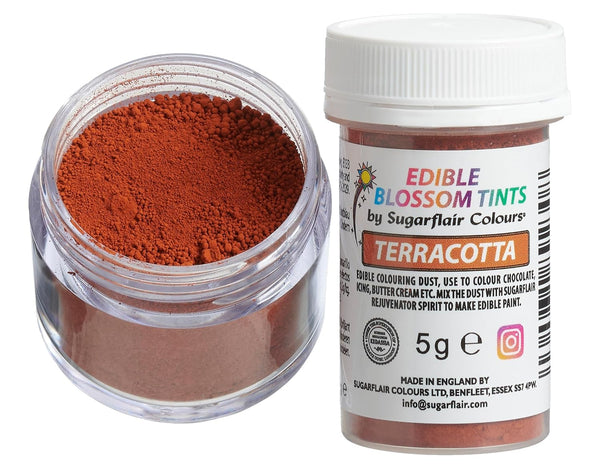 Sugarflair Blossom Tint Dust Lebensmittelfarbe Pulver Terracotta - Lebensmittel Farbe Pulver Für Kuchenoberflächen, Zuckerpaste, Fondant, Zuckerguss, Schokolade, Buttercreme, Macarons Und Mehr-5G