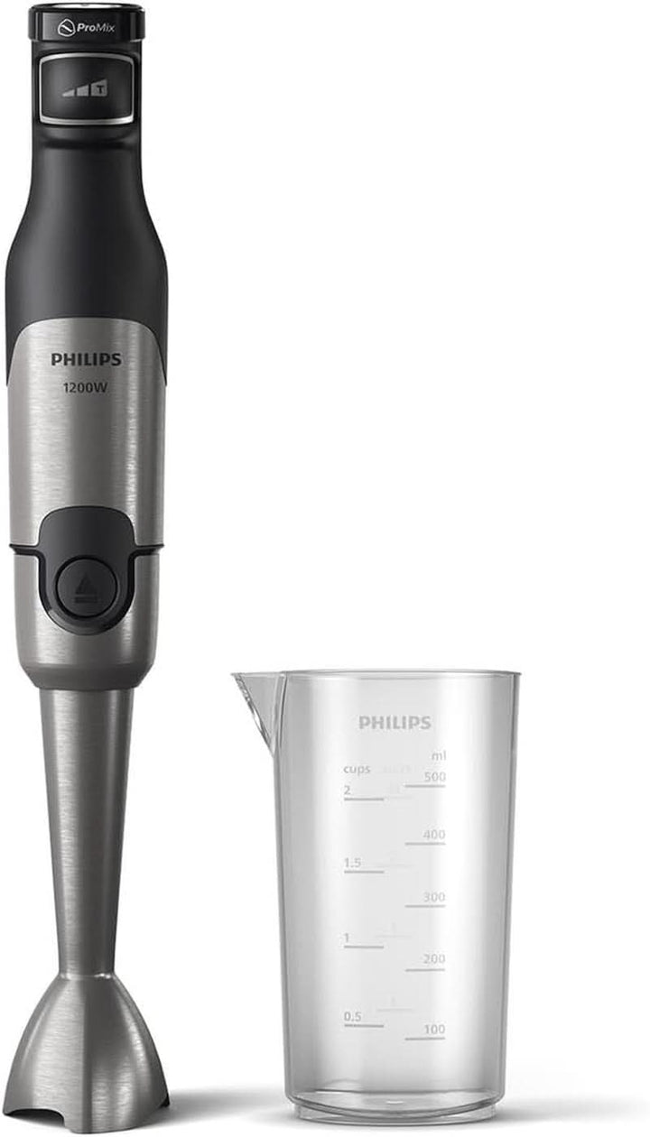 Philips 5000-Serie Stabmixer - 1200W Leistung. Promix-Technologie. Led-Geschwindigkeitsanzeiger. Stufenlose Geschwindigkeitseinstellung. Kompaktes Design. Leicht Zu Reinigen. Schwarz (HR2681/00)