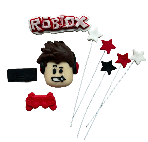 Ensemble de 9 décorations comestibles en sucre, Roblox