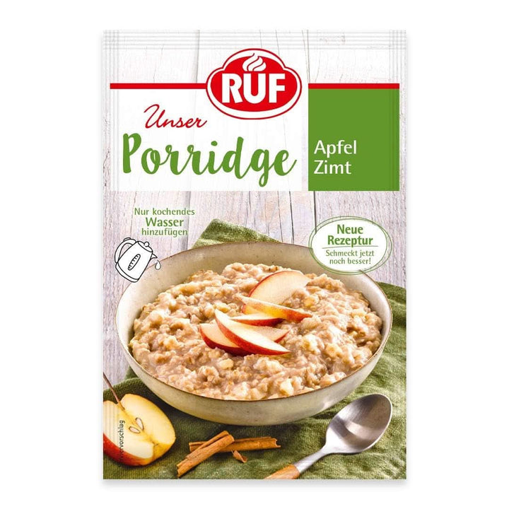 RUF Porridge Raspberry White Choc, Porridge instant cu bucăți de zmeură și ciocolată albă rasă, 65 de grame