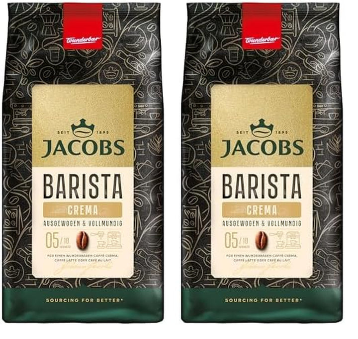 Jacobs Barista Crema Intense Kaffeebohnen 1Kg – Intensiv, Dunkle Schokolade & Pekannüssen, Arabica & Robusta Bohnen, Intensität 7/10, Ideal Für Café Crema