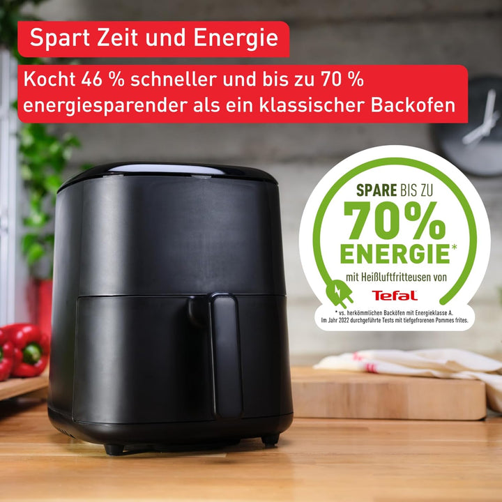 Tefal Easy Fry Max 5L Heißluftfritteuse, 10 Automatische Garprogramme, Digitaler Touchscreen, Zeit-/Energiesparend, Antihaftbeschichtung, Schwarz, EY2458