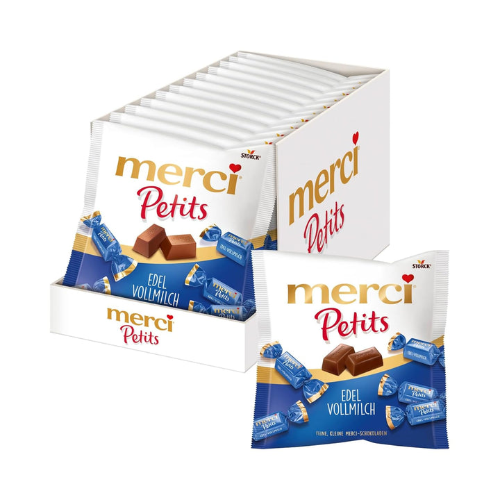 Merci Petits Chocolate Collection – 1 X 1000G – Mix Aus Nicht Gefüllten Und Gefüllten Schokoladen-Spezialitäten in Praktischer Runddose