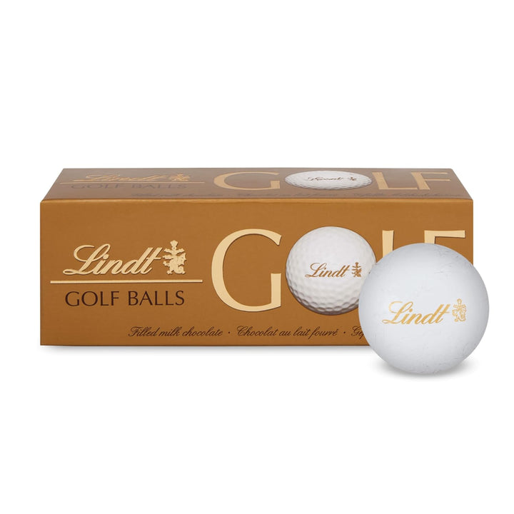 Lindt Schokolade - Golfbälle | 110 G | Drei Golfbälle Aus Lindt Vollmilch-Schokolade Mit Nougatcremefüllung Und Waffelstückchen | Pralinengeschenk | Geschenk Für Golfer | Schokoladengeschenk