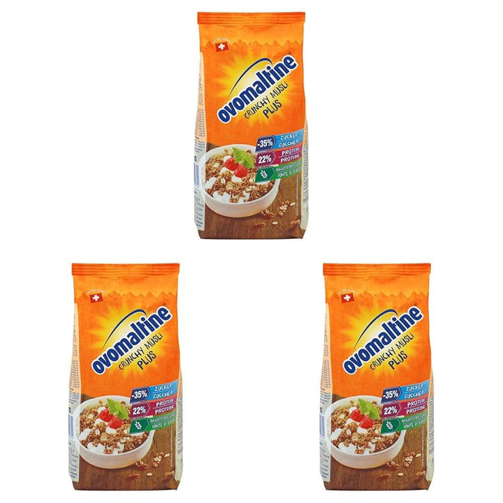 Ovomaltine Crunchy Protein Muesli plus - Crunchy cu fulgi de ovăz - Mix de cereale cu 22% proteine, 300 grame