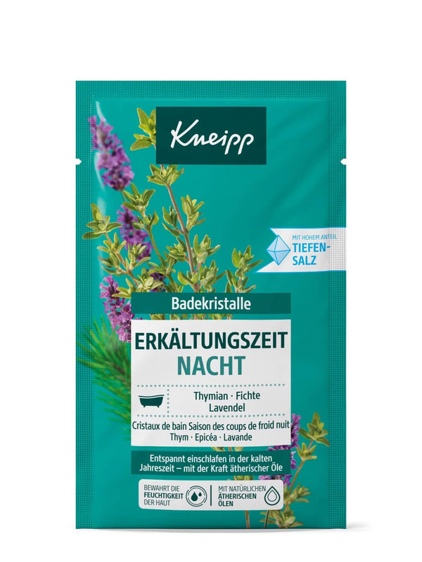 Kneipp, săruri de baie naturale din salina Luisenhall cu uleiuri esențiale de lavandă, cimbru și molid - relaxat pentru a adormi în sezoanele reci - 60 grame