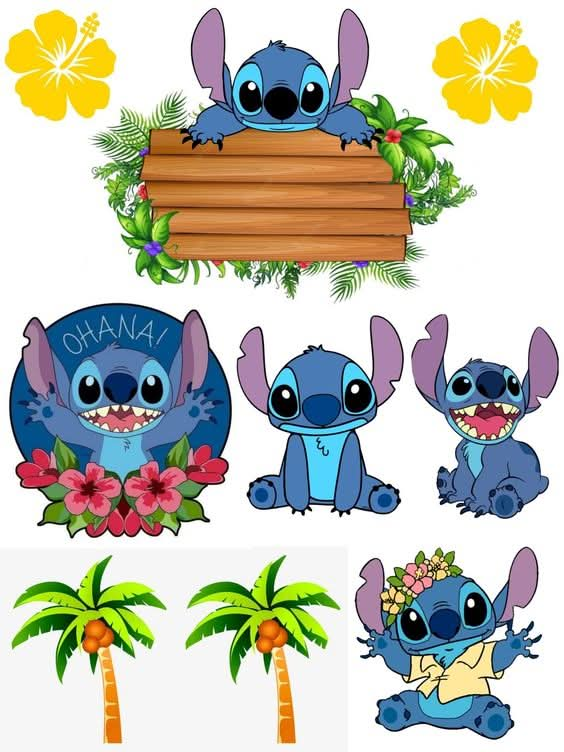 Imagine comestibila, vafa sau icing, format A4, Lilo and Stitch - Nati Shop