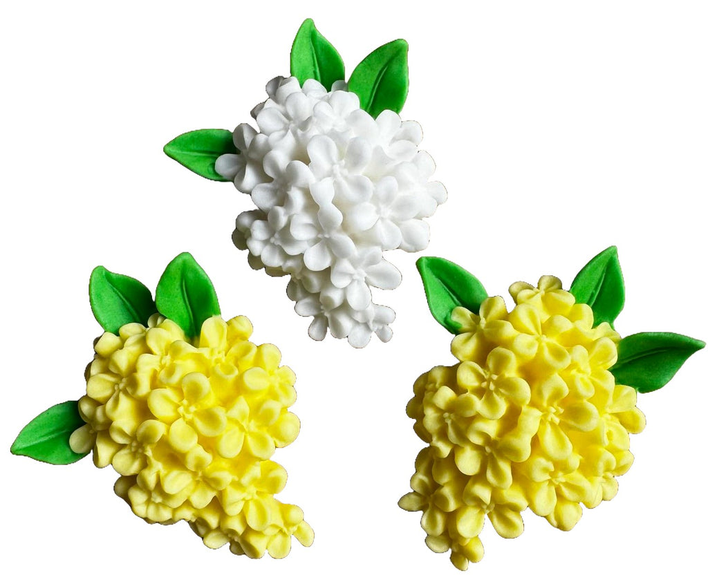 Set 3 decoratiuni comestibile din zahar, Flori de liliac - Nati Shop